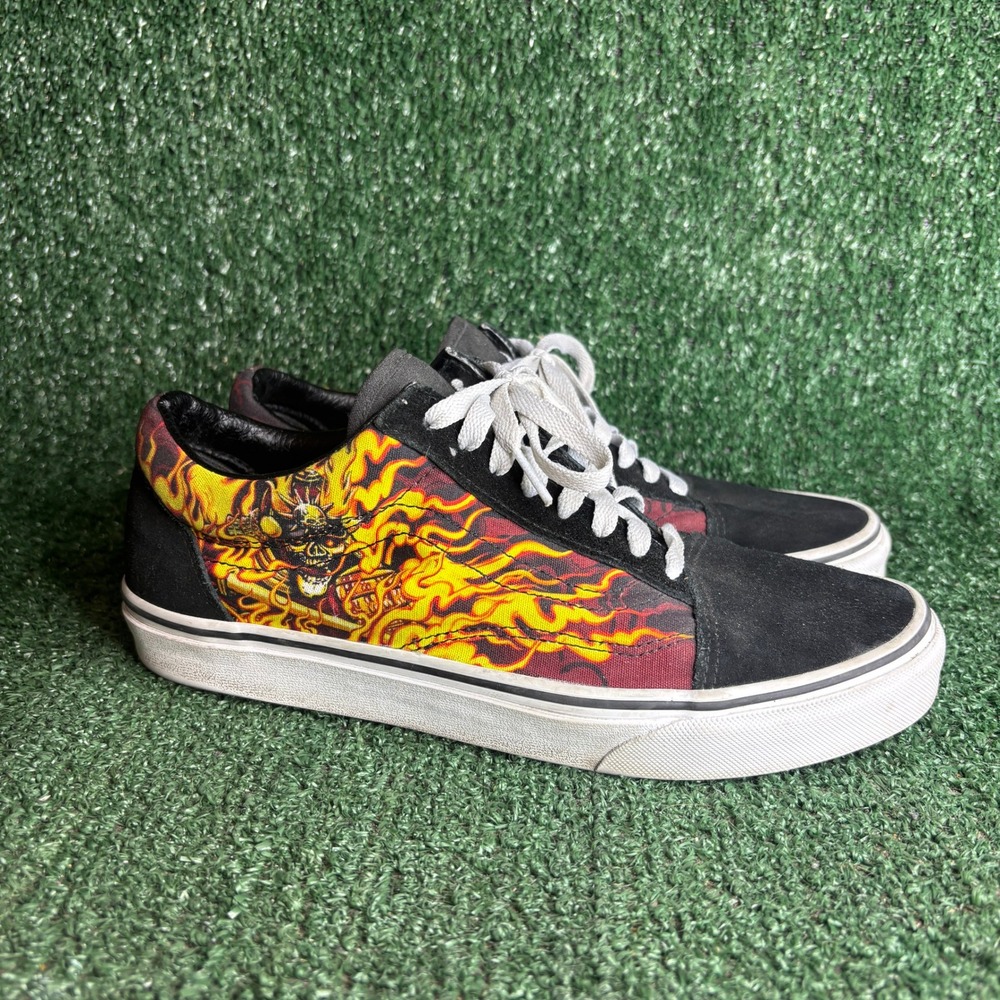 Vans Old Skool Samurai Rising Skull Suede Skate Sneaker Black Mens 8 Womens 9.5